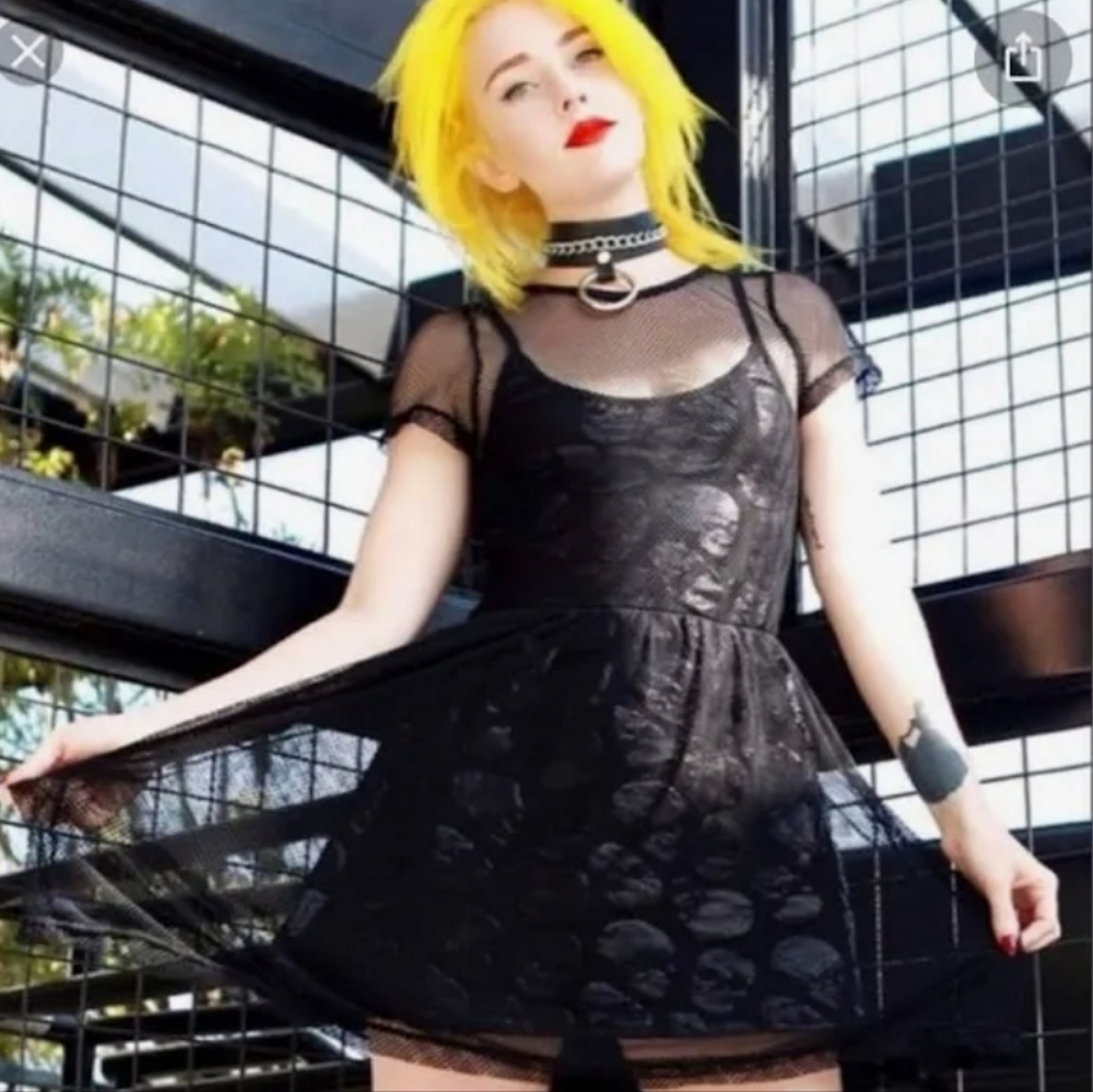 IRON FIST SKULLZ CLUB MESH DRESS